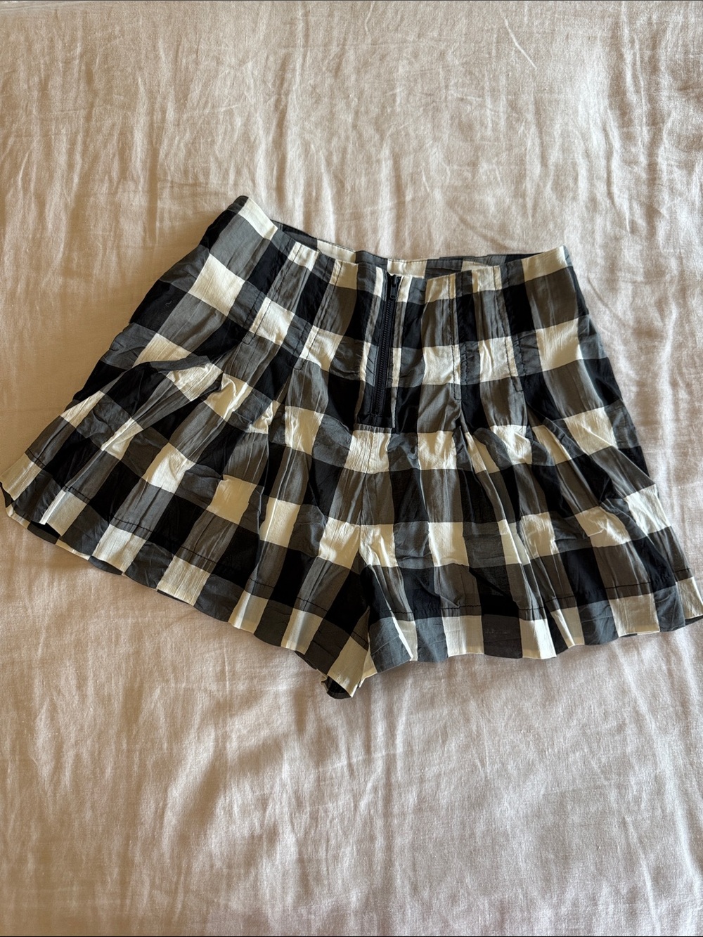 Tularosa Black and White Buffalo Check Tiered Skort